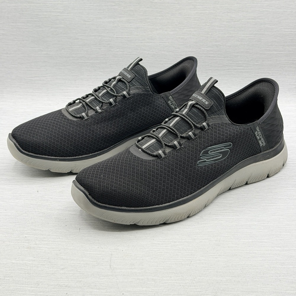 Skechers Slip Ins Men's 10.5 Wide 2E Shoes Black Summits Hands Free 232457